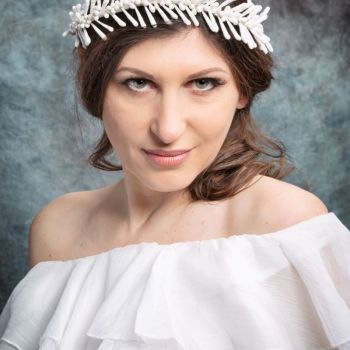 Bijoux de tête mariage Couronne Pistils Ivoire Vintage Style