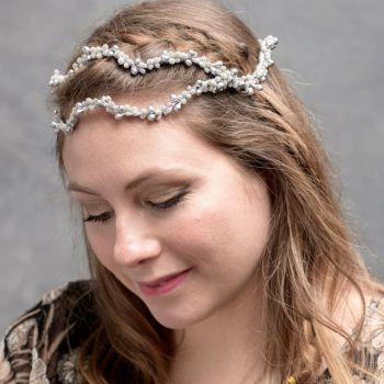 Bijoux de tête mariage Couronne Pistils Argenté  Vintage Style