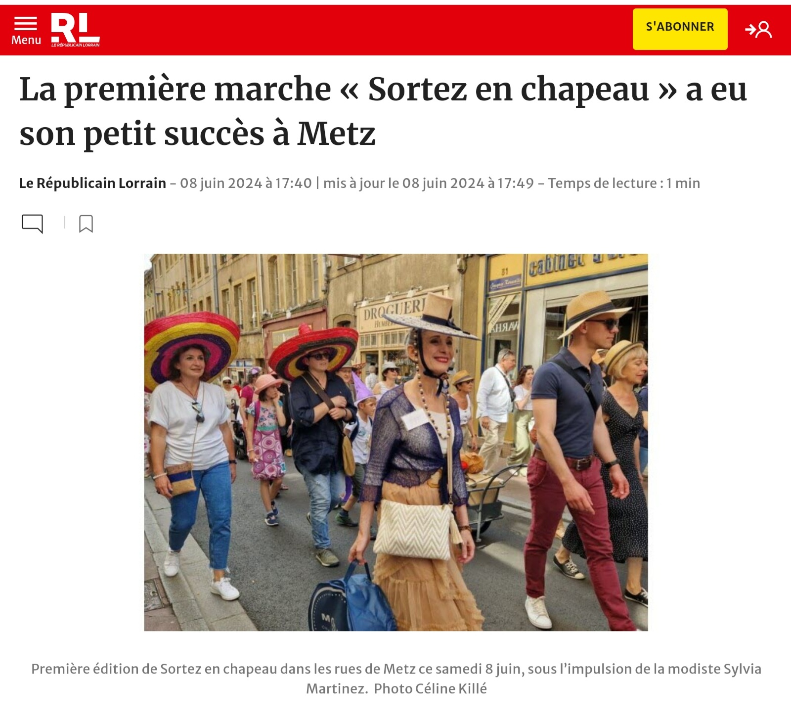 Promenade avec chapeau à Metz – Sylvia Martinez Modiste