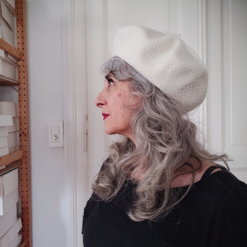 Émilie en Blanc cassé - Chapeau Casual – Image 3